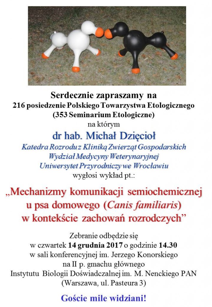 Zawiadomienie o posiedzeniu PTEtol 14 grudnia 2017 dr hab Michał Dzięcioł